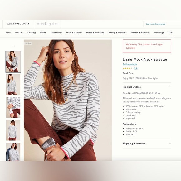 Anthropologie Lizzie Mock Neck Sweater - Picture 3 of 6